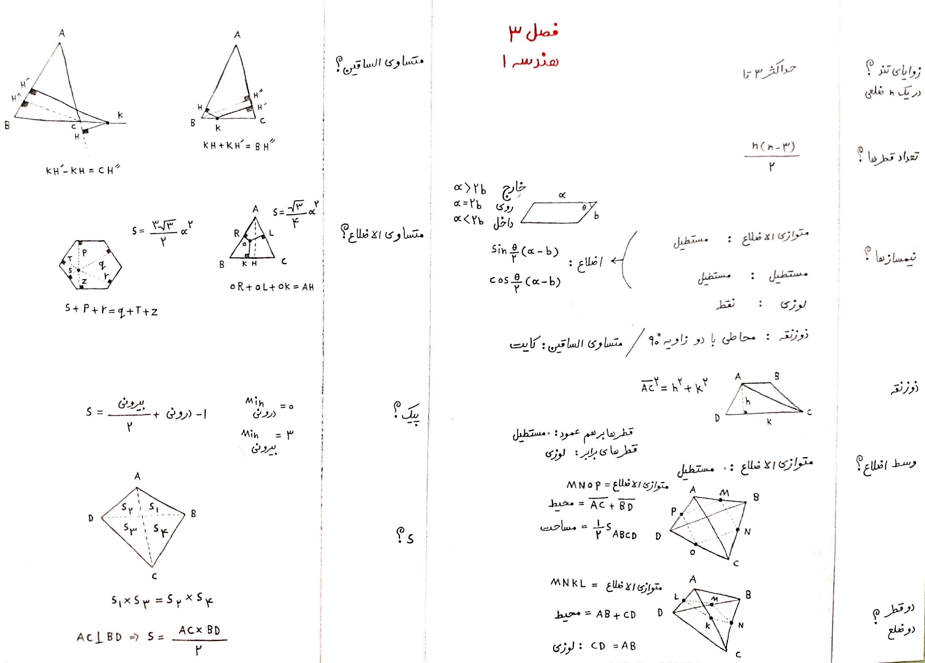 جزوه هندسه جامع کنکور